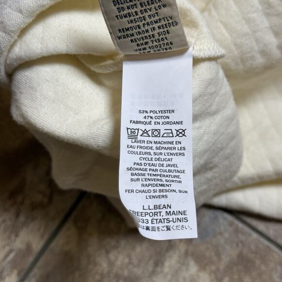 L.L. Bean Women’s Quilted Snap-Side Tunic Top Ivory White Size M - Picture 13 of 13